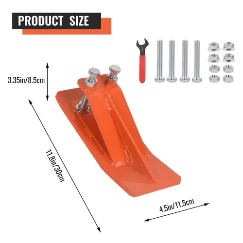 Vista 2 de Doppy 2 protectores de borde de cubo de tractor, domador de nieve de 3/8 pulgadas de grosor, tuercas de bloqueo hexagonales dobles y pernos Naranja