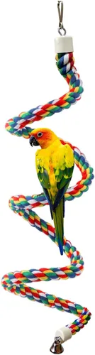 Vista 10 de Perca para pájaros, perca de cuerda para pájaros y percha de cuerda, perchas para pájaros para jaula, perca de cuerda para conures, loros, cacatúa