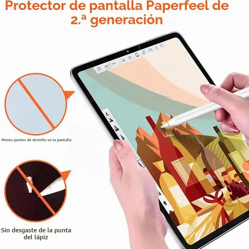 Vista 4 de Protector de pantalla de papel compatible con Lenovo Idea Tab Pro, película de PET mate para dibujar y tomar notas [antirreflejo] [antideslizante]