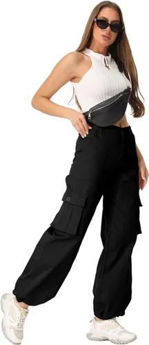 Vista 5 de Pantalones cargo para mujer, de secado rápido, informales, militares, militares, camuflaje, combate, trabajo, pantalones casuales con bolsillos