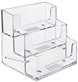 Vista 2 de SOURCE ONE Tarjetero acrílico transparente de 3 bolsillos (1 paquete)