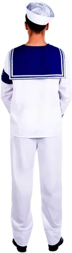 Vista 2 de Fun Shack Disfraz de marinero para hombre, disfraz de marinero para hombre, disfraz de marinero de Halloween, disfraz de marinero adulto