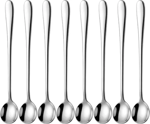 Vista 14 de Long Handle Iced Tea Spoons, 7.9" 18/10 Stainless Steel Cocktail Stirring Spoons with Thickened Ergonomic Handle, Tall Coffee & Latte Stirrers