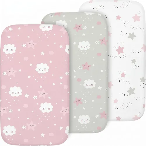 Vista 17 de TansyPanda - Sábanas de moisés Halo para BassiNest Luxe giratorias, calmantes, giratorias, lite, Essential Sleeper, paquete de 3, 33 x 17 pulgadas