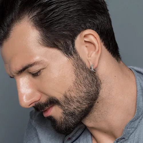 Vista 8 de Handmade Hoop Earring Oxidized Sterling silver oxidized huggie hoop earring for men hoop earring men earring hoop men for boyfriend