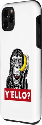 Vista 2 de Funda para iPhone 11 Pro Max Y'ello Monkey Calling Funny Supreme Print Case