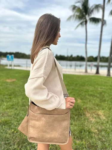 Vista 7 de KITATU 2 bolsos cruzados para mujer, bolsos de mano hobo de hombro de diseñador bolso de cuero vegano con 2 correas