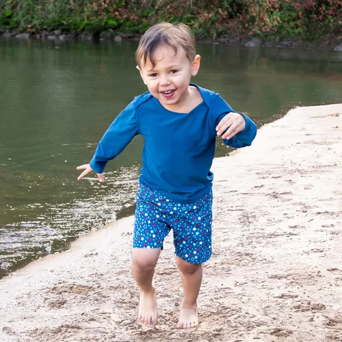 Vista 3 de i play Traje de baño para niños con pañal de natación reutilizable integrado Azul Marino 3-4T