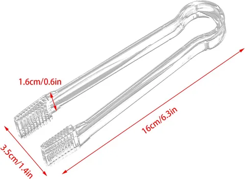 Vista 2 de 10 piezas de pinzas de plástico para buffet, pinzas de cocina transparentes, mini utensilio de servir, pinzas para alimentos, hielo, ensalada, bufé