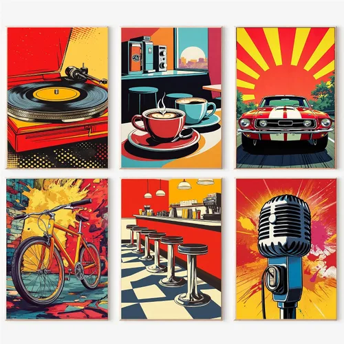 Vista 15 de cupmod Paquete de 6 kits de pintura por números para adultos principiantes, Número Boho Acrílico Fácil, DIY Números de Acuarela en Lienzo Sin Marco
