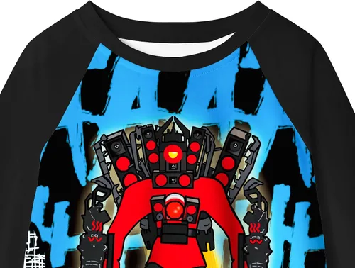Vista 6 de Skib-di - Conjunto de pantalón para niños, Titan Speakerman TV, hombre, jugador, manga larga, camarógrafo, ropa de 2 piezas, talla 5-12 años