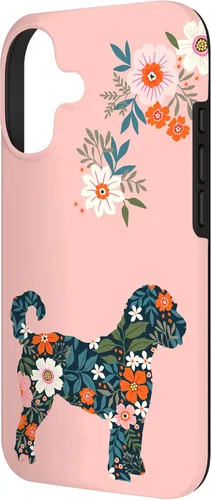 Vista 2 de Floral Dog Silhouette for Labradoodle or Gooldendoodle Mom Case for iPhone 17