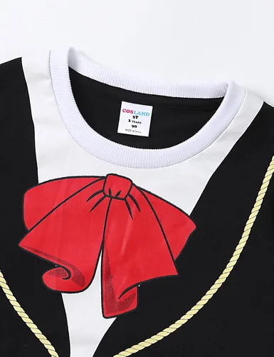 Vista 4 de COSLAND Camiseta de manga corta con estampado de algodón para niños y niños pequeños, 2T-L