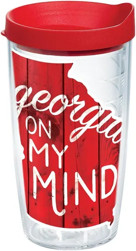 Vista 12 de Tervis Georgia On My Mind - Vaso con envoltura y tapa roja, 24 onzas, transparente