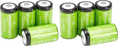 Vista 5 de Amazon Basics Baterías recargables de células C, paquete de 4, NiMH, 5000 mAh, recarga hasta 1000 veces, precargadas