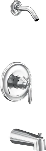 Vista 2 de Moen UT2133NHBN Eva Collection M-CORE 3-Series - Kit de molduras para bañera y ducha con 1 mango, requiere válvula, níquel cepillado