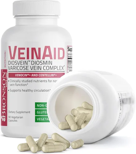Vista 4 de Bronson VeinAid Diosmin 1000 mg DiosVein Complex, 90 Cápsulas Vegetarianas Botánicos patentados de Venocina y Centellin, soporte saludable