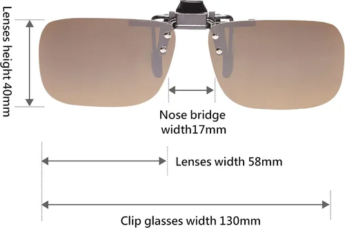 Vista 7 de POLARS DESIGN Gafas de sol polarizadas con clip sobre lentes de miopía graduadas, Marrón y amarillo