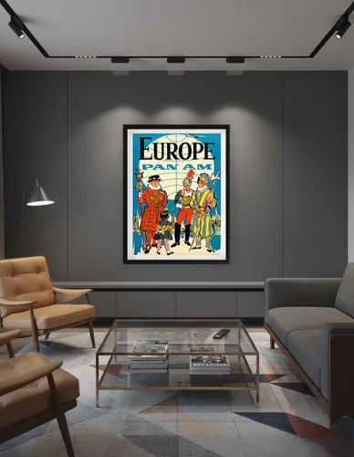 Vista 7 de Europa – Pan American World Airways – Guardia suiza pontificia británica Yeomen of the Guard – Póster vintage de viaje de aerolínea c.1950s