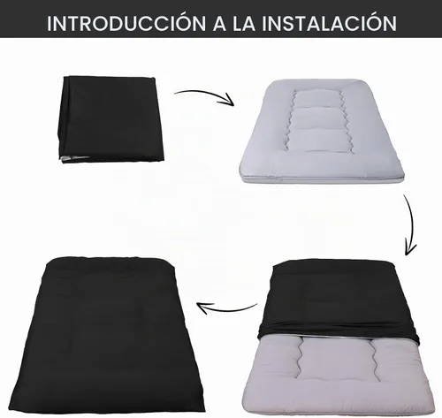 Vista 6 de Funda de colchón de futón de piso 100% algodón, suave, amigable con la piel, lavable, con cremallera, funda de colchón tatami, a prueba de polvo