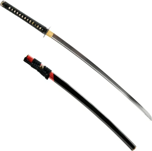 Vista 10 de Espada confeccionada a mano: Katana samurai completamente funcional con hoja de acero de carbono 1095 forjada a mano y templada en arcilla, con hoja