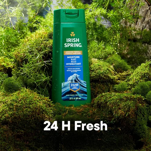 Vista 2 de Irish Spring Moisture Blast Gel de baño para hombres, 20 onzas líquidas (paquete de 2)