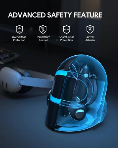 Vista 6 de CyberCore by AUBIKA, Next-Gen VR Charging Dock for Meta Quest 3Quest ProOculus Quest 2Pico 4(Black)