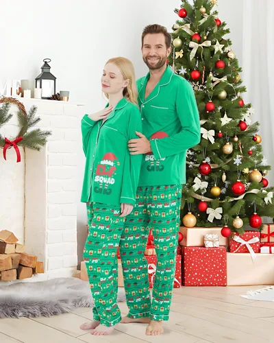 Vista 4 de DAUGHTER QUEEN Pijamas de Navidad para la familia, niños de 6 a 15 años, tallas de adultos S-XXL