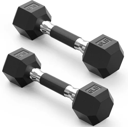 Vista 13 de Hex Dumbbell Set 2.5-100lb, Rubber Grip Dumbbells, Home Gym Complete & Durable Cast Iron Core Odorless Antiroll Hex Shape Ergonomic Versatile Home