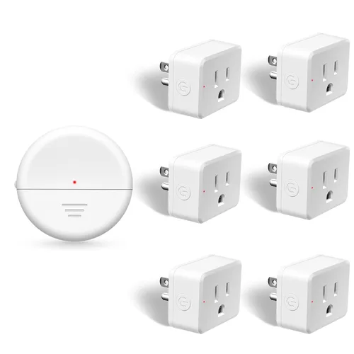 Vista 15 de Remote Switch Outlet,NineLeaf Remote Control Outlet Plug with Switch Wireless On/Off Light Switches Wall Mounted,15A/1500W LED,TUV List,No Wiring