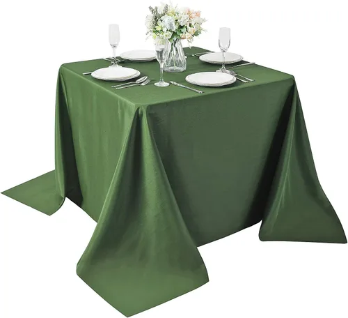 Vista 25 de Mantel rectangular de tela de poliéster lavable de 60 x 120 pulgadas, para decoración de bodas, fiestas, comedores, banquetes