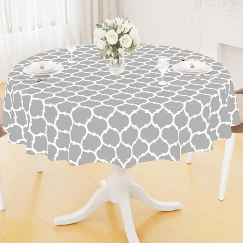 Vista 32 de Smiry - Mantel cuadrado de vinilo impermeable con respaldo de franela para mesas cuadradas, manteles de plástico lavables a prueba de derrames