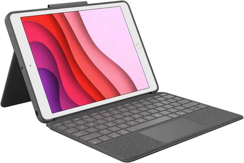 Vista 8 de Logitech Funda con teclado para iPad (7ª, 8ª y 9ª generación) Slim Folio con teclado inalámbrico integrado (grafito)