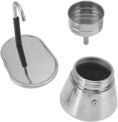 Vista 6 de GOWENIC Cafetera italiana de acero inoxidable, olla portátil de gran capacidad, 101 a 16.9 fl oz