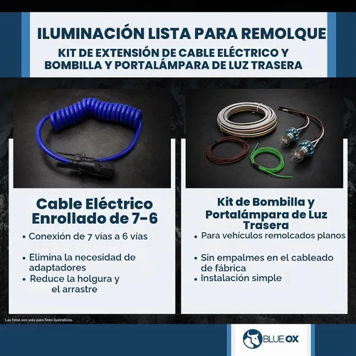 Vista 5 de Blue Ox Ascent - Combo de barra de remolque y placa base con extensión de cable eléctrico, cableado EZ Light y freno de remolque plano Patriot