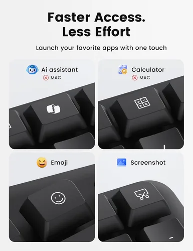 Vista 6 de SABLUTE Combo de teclado y mouse inalámbricos, onda ergonómica, silenciosa Negro