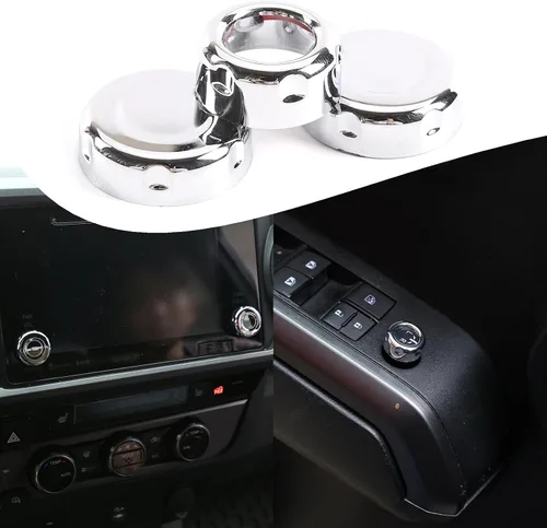 Vista 9 de Lcojicep Cubierta circular de botón de volumen para consola central de automóvil compatible con Tacoma 2015-2022, accesorios de decoración de ABS