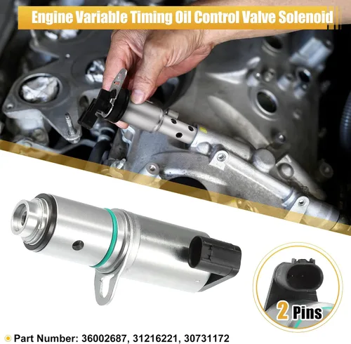Vista 2 de X AUTOHAUX 36002687 Electroválvula variable VVT para Volvo S60 2.5l 2011-2016 para Volvo XC60 2.5l 2015-2016 Válvula de control de aceite del árbol