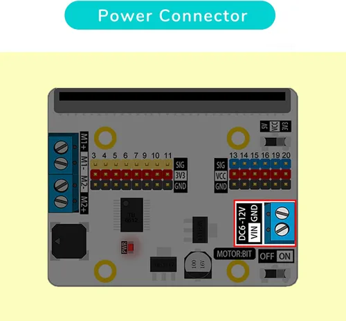 Vista 7 de EF ELECFREAKS Microbit Motor:bit 3v/5v Placa de expansión Mini Micro:bit Breakout Board Soporte 2 DC Motor Extend 14-Channel IO Puertos IO Zumbador