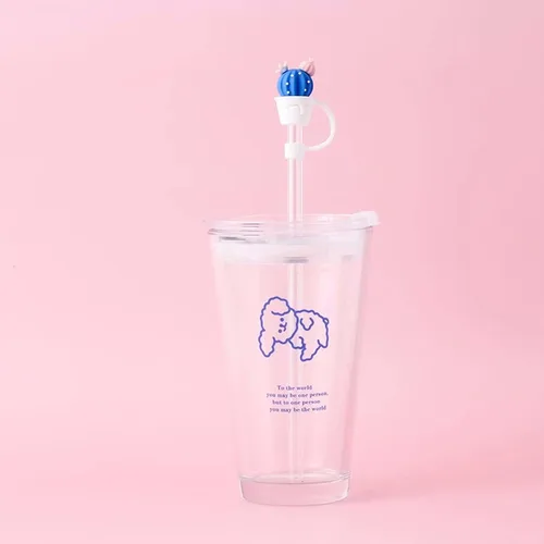Vista 2 de TEONEI Tapas de paja con forma de cactus, cubiertas de punta de pajita, tapas reutilizables para popotes para beber, tapas para popotes de 0.71 a