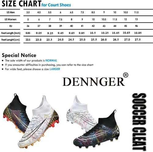 Vista 7 de Dennger Tacos de fútbol para hombre, zapatos de fútbol de alta calidad, zapatos de fútbol AG Spike, zapatillas de deporte cómodas para adultos