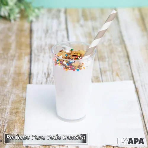 Vista 3 de Ilyapa Mini tazas de postre de plástico con cucharas, 3 onzas, redondas
