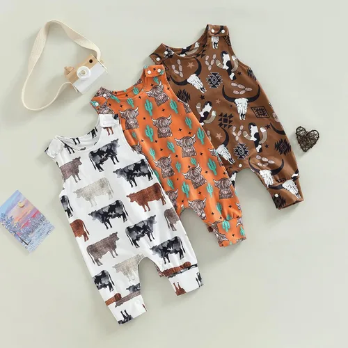 Vista 2 de Mubineo Mameluco sin mangas para bebé, niño, niña, de verano, vaquera, ropa unisex