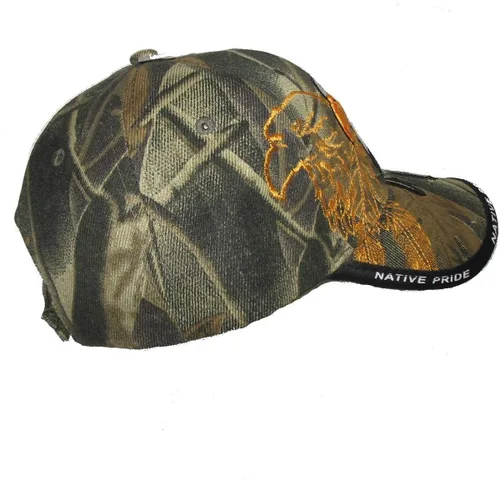 Vista 4 de AES Gorra bordada de camuflaje con diseño de águila nativa india y orgullo nativo americano, Camo