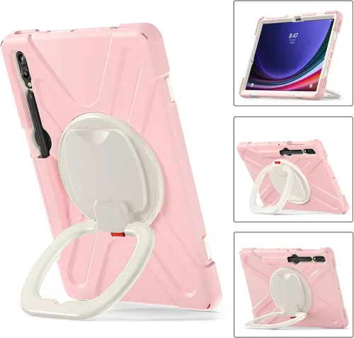 Vista 2 de Funda de silicona resistente para Samsung Galaxy Tab S9+ de 12.4 pulgadas 2023/S8+ /S7+/S7 Fe, con correa para el hombro, soporte para bolígrafo S