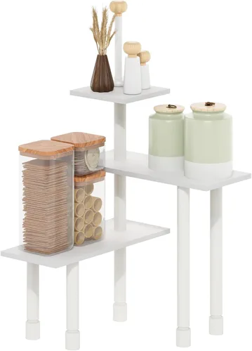 Vista 21 de Furinno Turn-N-Tube Organizador de encimera de cocina, estante organizador de encimera de esquina de 2 niveles, estante esquinero, para cocina