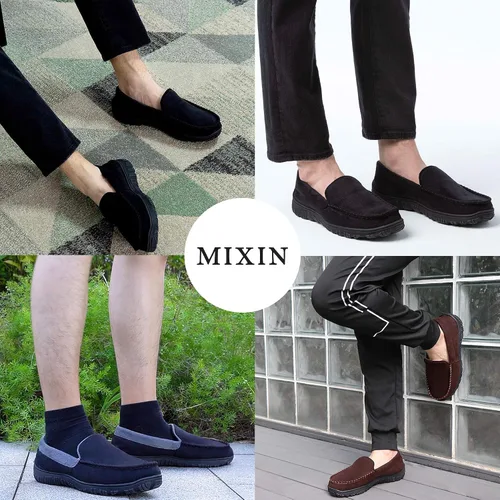 Vista 2 de MIXIN Pantuflas estilo mocasín para hombre con espuma viscoelástica.