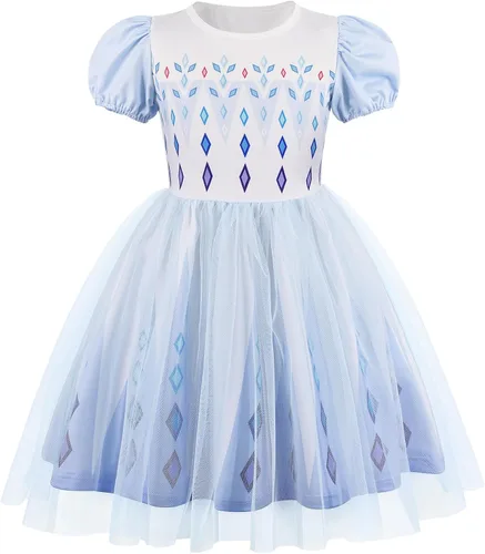 Vista 16 de Vestido de princesa para niñas, vestido de tul, disfraz de princesa, trajes Rosa
