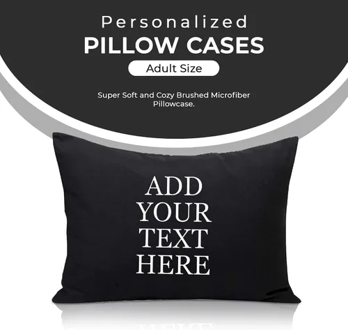 Vista 2 de Personalized Passion Fundas de almohada tamaño King (20 x 40 pulgadas), fundas de almohada suaves y acogedoras con cierre de sobre con nombre Negro
