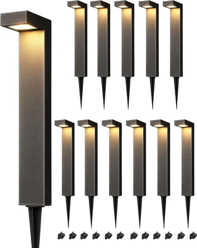 Vista 9 de EDISHINE Luces de camino de bajo voltaje con cable, 3000K 3.2W 50,000 horas LED impermeables para exteriores con conectores, 12V, luces de camino